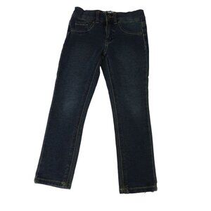 DKNY Distressed Denim Look Leggings Girls Size 5 Adjustable Waist Zipper Fly